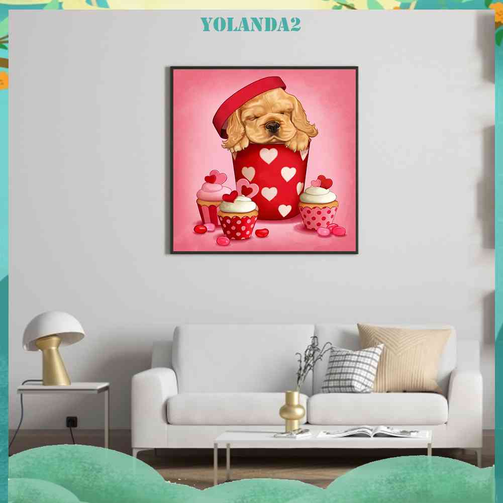 Tranh Đính Đá Kim Cương Toàn Bộ 5D DIY Hình Vẽ Chó Trang Trí Nhà Cửa