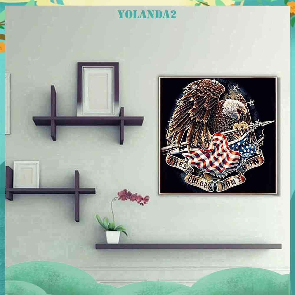 Tranh Đính Đá Kim Cương Toàn Bộ 5D DIY Hình Đại Bàng Mỹ