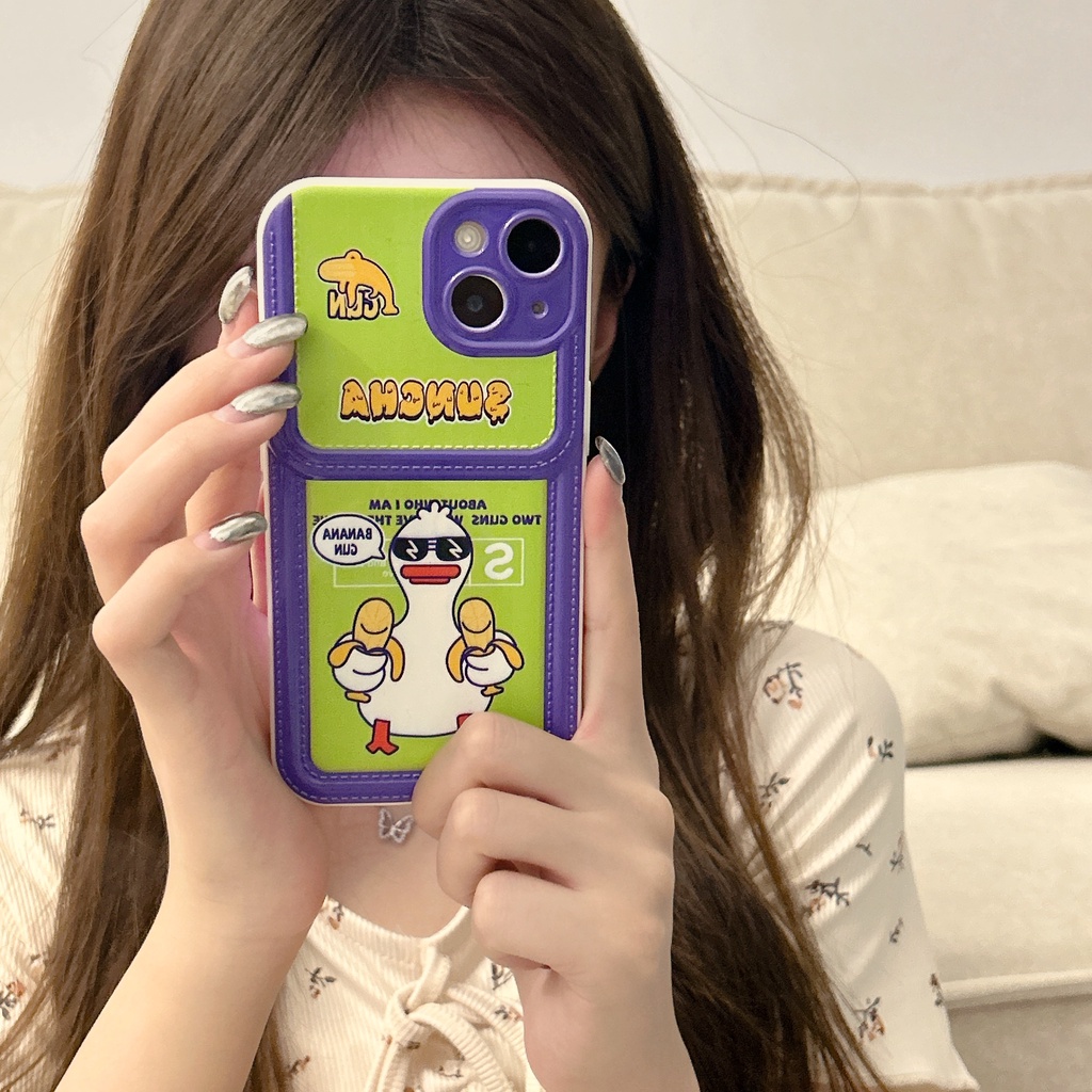 Ốp Điện Thoại Silicon TPU Mềm Chống Sốc In Hình Vịt Đeo Kính Râm Cho iPhone11 12 13 14 Pro Max