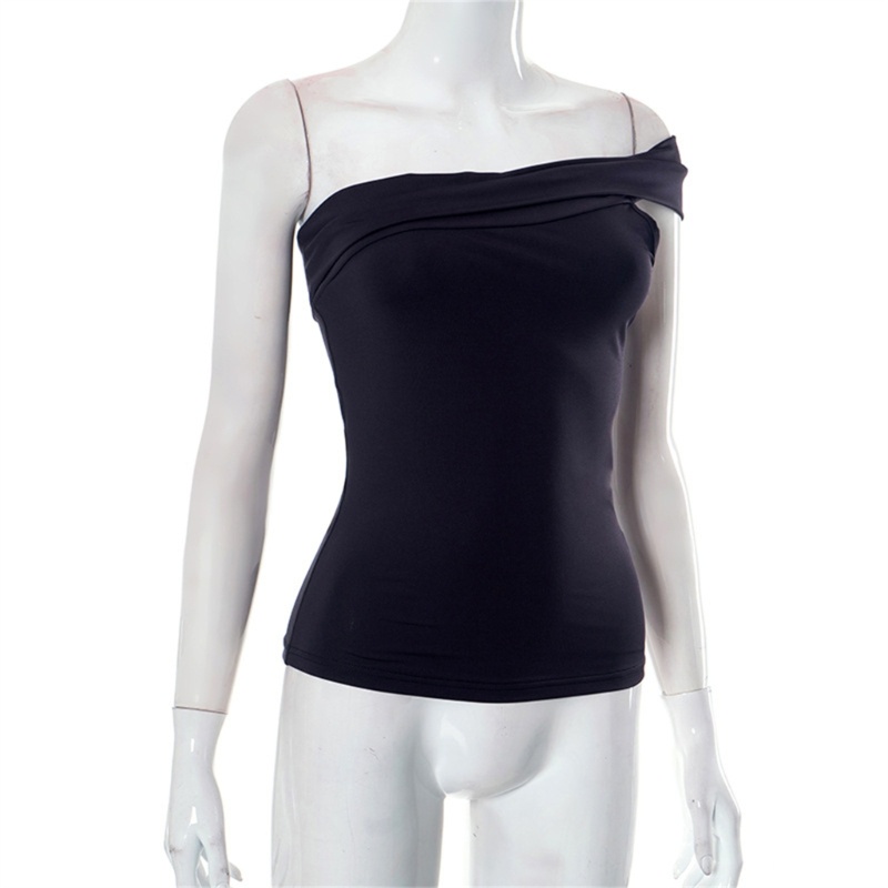 Áo Thun Không Tay Mềm Mại Màu Trơn Ôm Dáng Phong Cách Vintage Mùa Hè