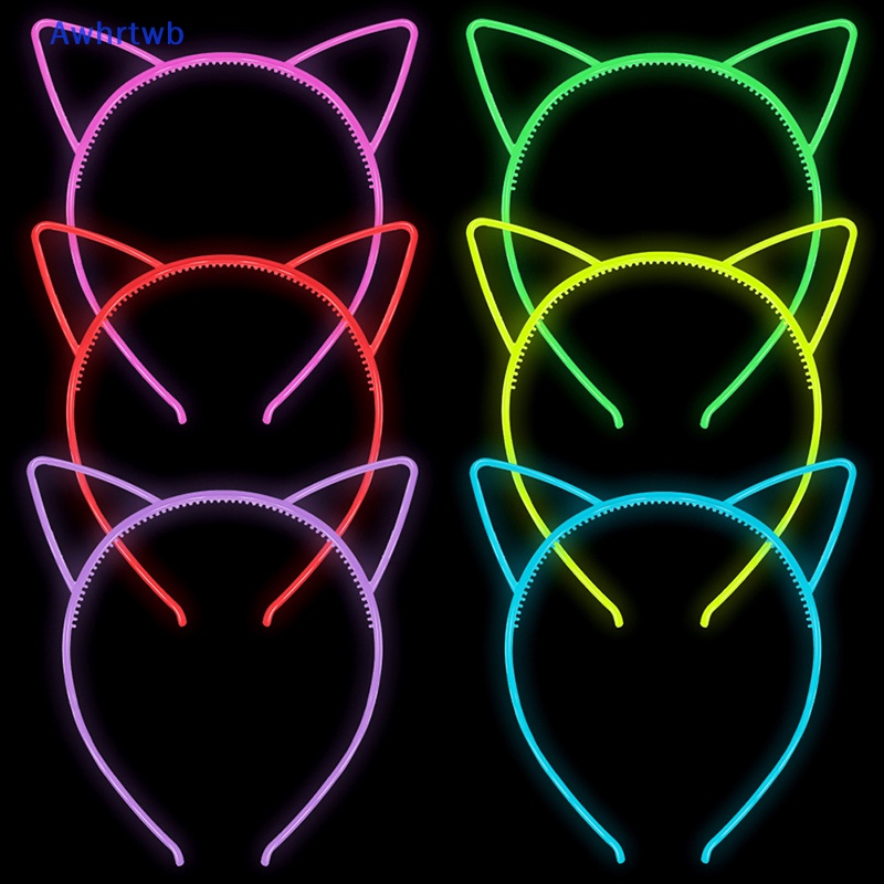 Băng Đô Cài Tóc Hình Tai Mèo Phát Sáng Trong Bóng Tối Cho Bé Gái Mới