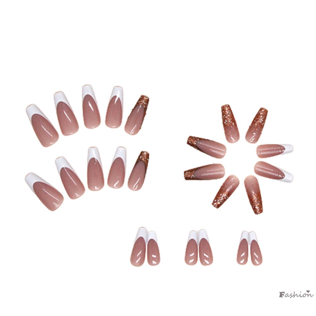 Bộ Móng Tay Giả Lấp Lánh Thời Trang Cho Nữ