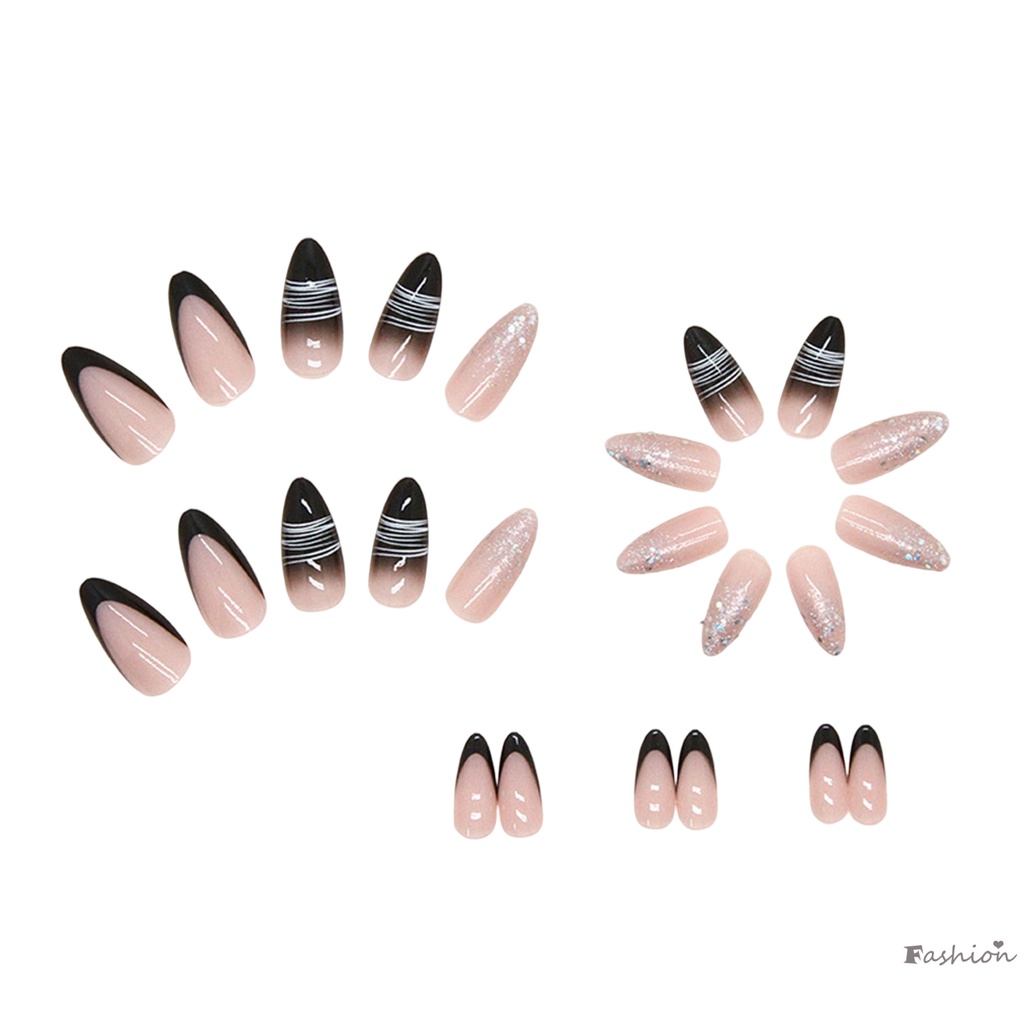 Móng Tay Giả Đính Kim Sa Màu Trắng Ngọt Ngào Và Quyến Rũ Có Thể Tái Sử Dụng