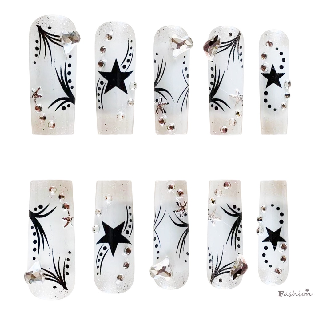 Móng Tay Giả Màu Đen Trong Suốt Kết Cấu Mịn Và Không Bong Tróc