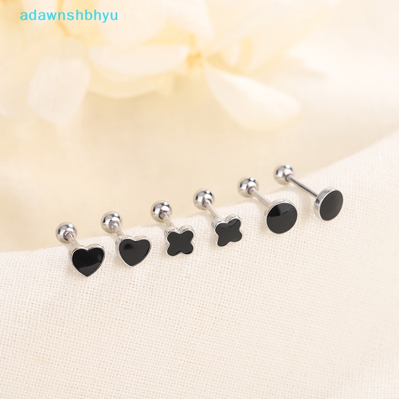 1 Cặp Khuyên Tai Mạ Bạc 925 Hình Trái Tim Dễ Thương Thời Trang Cho Nữ