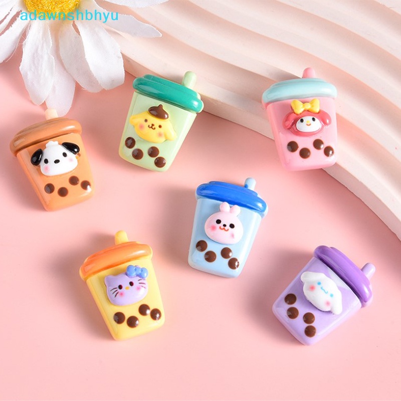 Set 10 Phụ Kiện Trang Trí Điện Thoại Hình Ly Trà Sữa Hoạt Hình Dễ Thương DIY