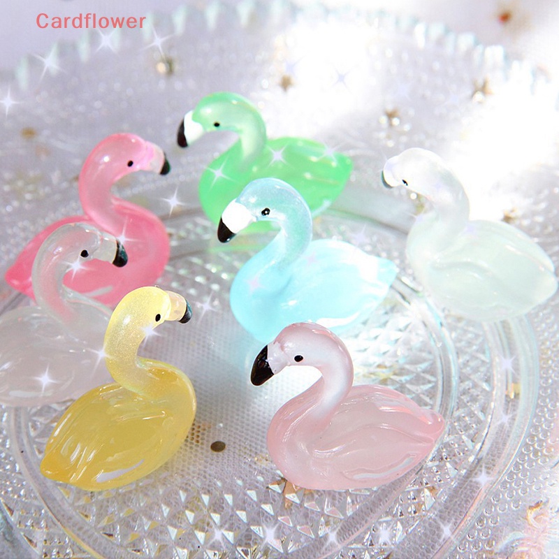 Bộ 6 Thiên Nga Dạ Quang Mini Bằng Nhựa Resin Trang Trí Nhà Búp Bê Mới