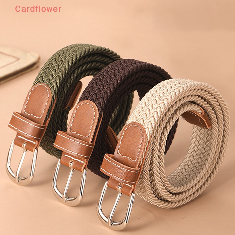 < Cardflower > Thắt Lưng Vải Canvas Da Dệt Không Đục Lỗ Phối Quần Jean Co Giãn Thời Trang Mới Cho Nữ