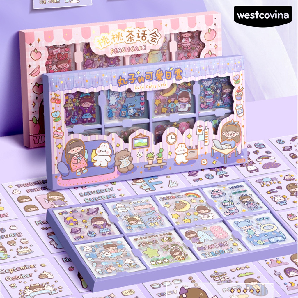 [COD]♪Bộ 200 Miếng Dán Tự Dính Họa Tiết Hoạt Hình Dễ Thương Chống Thấm Nước Trang Trí Sổ Tay / Đồ Dùng