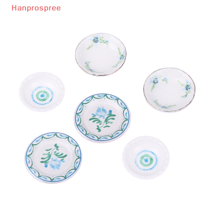 Bộ 2 Dĩa Chén Đĩa Đồ Ăn Tỷ Lệ 1: 12 Dùng Trang Trí Nhà Búp Bê