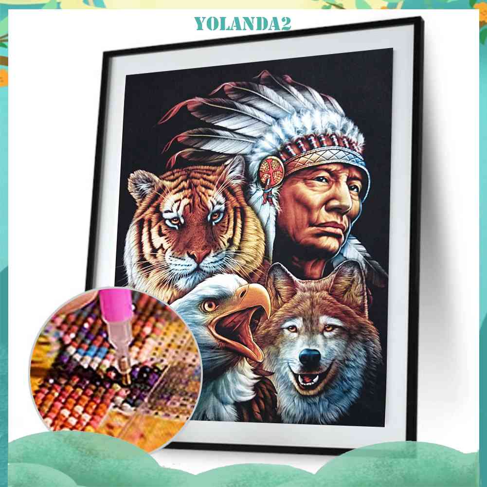 Tranh Thêu Trang Trí Thủ Công 5D Hình Lãnh Đạo Bộ Lạc (Mũi Thêu Hình X