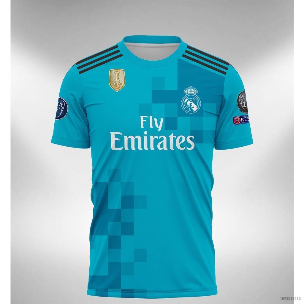 Áo Thun Thể Thao Tay Ngắn In Logo Real Madrid Thời Trang 2017-2018