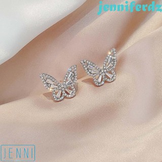 BUTTERFLY Đôi Bông Tai Hình Con Bướm Đính Đá Thời Trang Cho Nữ