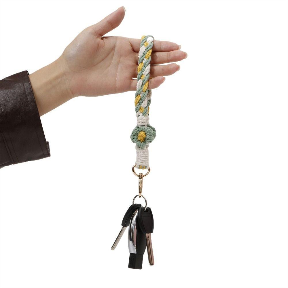 QUINTON Dây Đeo Điện Thoại / Móc Khóa Bằng Vải Dệt Tay Trang Trí Dành Cho Nữ