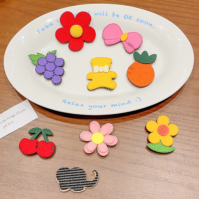 Miếng dán tóc mái ngang họa Set 5 Kẹp Tóc Hình Hoạt Hình Xinh Xắn Cho Bé Gái