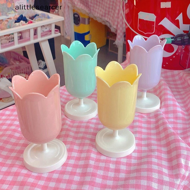 Giá Đỡ Cọ Trang Điểm / Bút Bằng Nhựa Hình Hoa Tulip Độc Đáo Tiện Dụng Cho Học Sinh