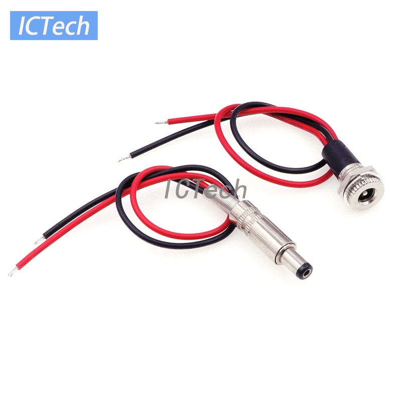 Ổ Cắm DC 12V 24V DC099 10cm 15cm 20cm Với Dây Điện 5.5 * 2.1 5.5 * 2.5mm