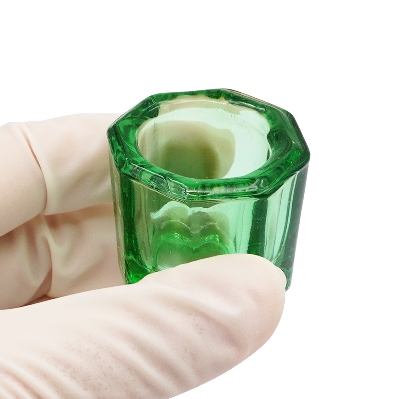 Bát Thủy Tinh Hình Bát Giác Dùng Đựng Bột Làm Móng Nghệ Thuật