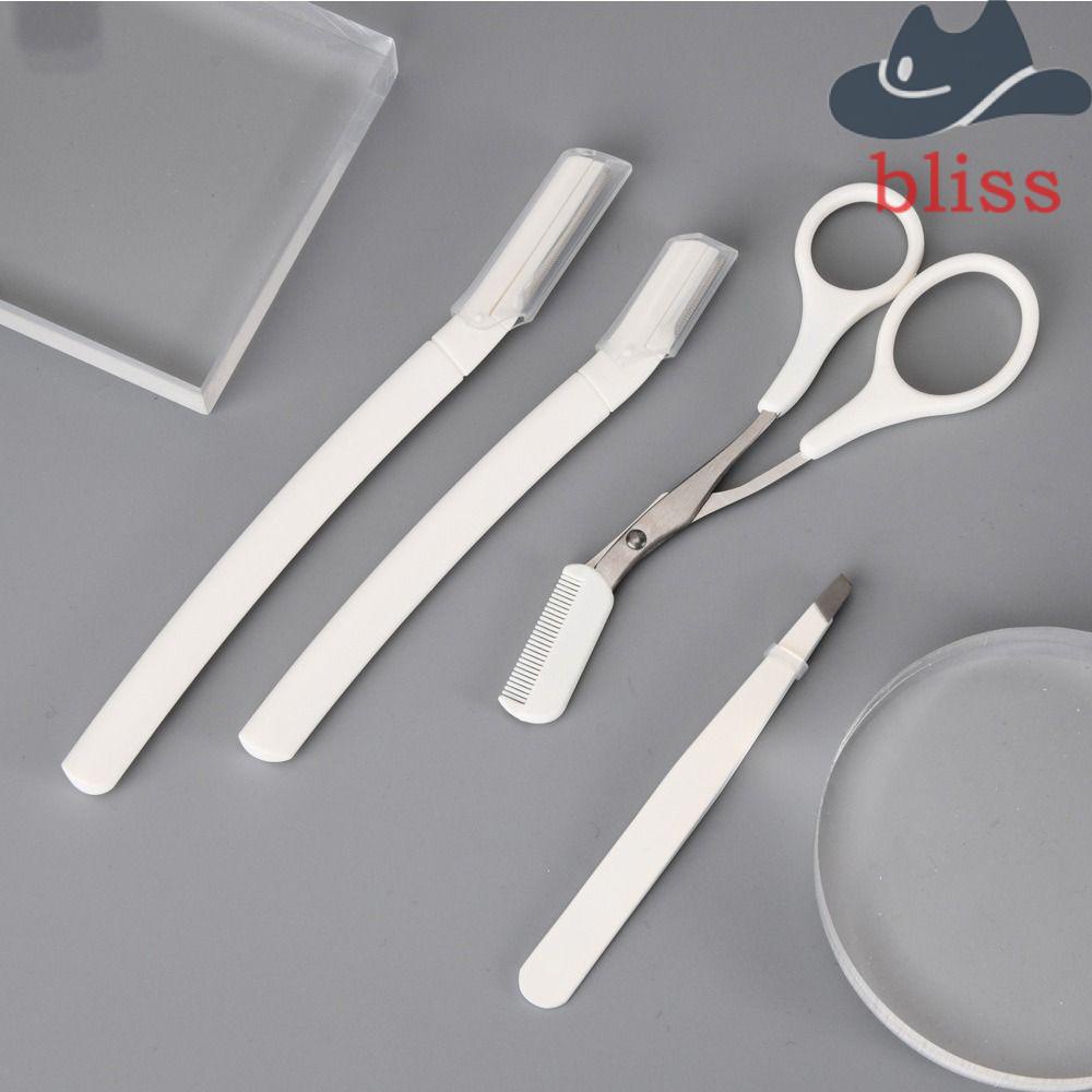 Bộ 4 Dụng Cụ Tỉa Lông Mày Gồm Lược Và Nhíp Trang Điểm Lông Mi / Lông Mày Cho Nữ