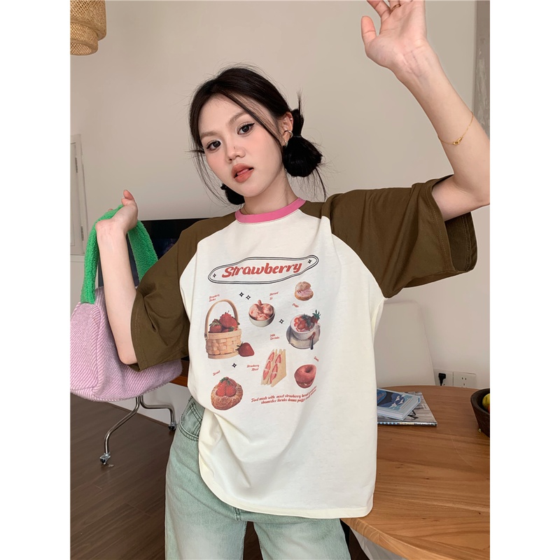 Áo Thun Ngắn Tay In Họa Tiết Thời Trang Mùa Hè