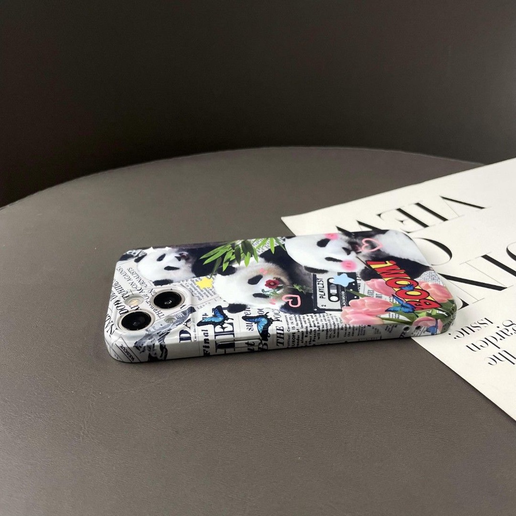 Ốp Điện Thoại Hình Ba Chú Gấu Trúc Dễ Thương Cho Apple 14pro / Huawei / vivo / OPPO / Xiaomi