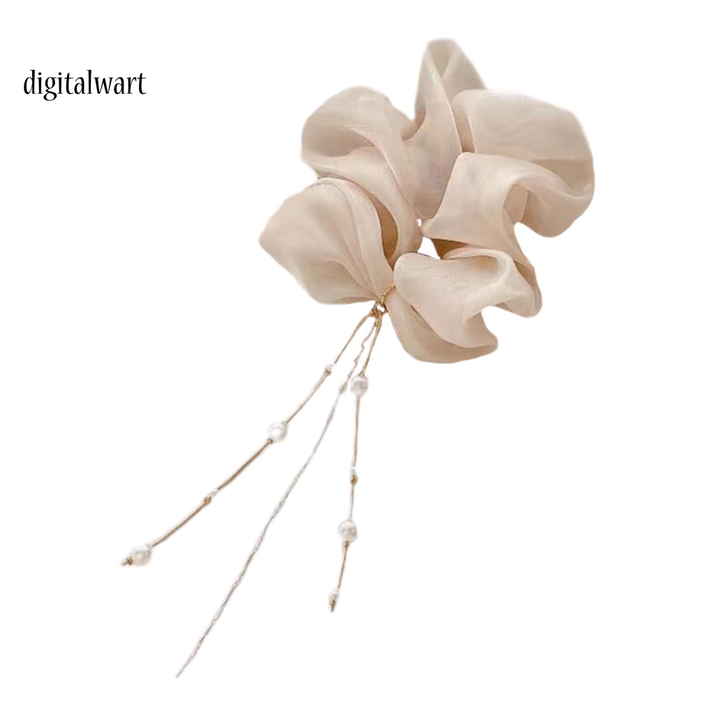 Kỹ Thuật Số| Dây Buộc Tóc Co Giãn Đính Ngọc Trai Giả Xinh Xắn Cho Nữ