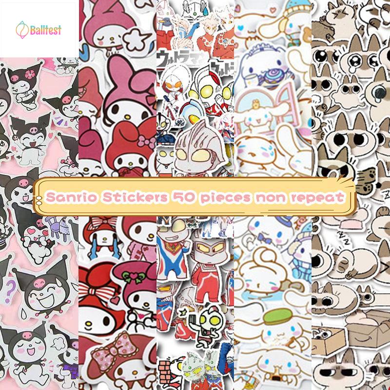 💜Sanrio sticker hình dán set 50,cute Bộ 50 Miếng tờ trong một hộp Bộ 50 Miếng Dán Trang Trí Điện Thoại