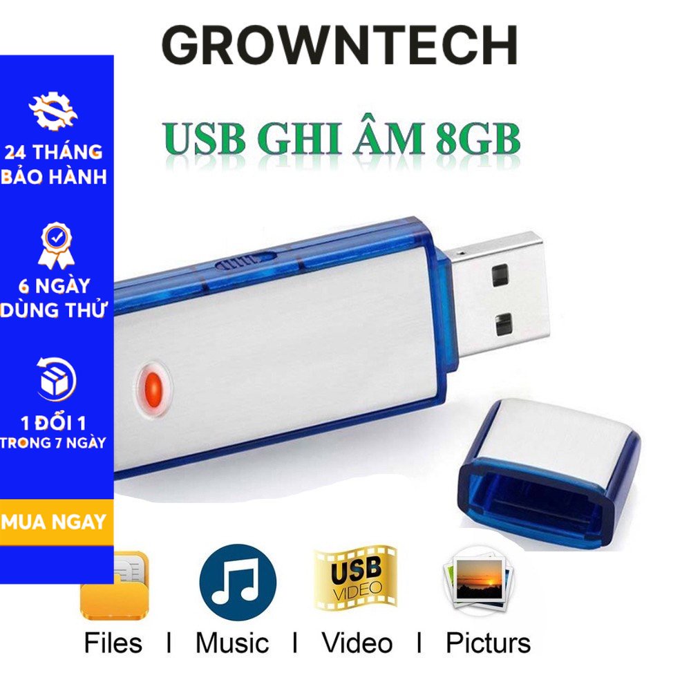 Máy ghi âm usb SK 858 GROWNTECH - USB GHI ÂM VÀ LƯU TRỮ DỮ LIỆU siêu nhỏ mini tiện lợi bỏ túi chống thắm nước cao cấp