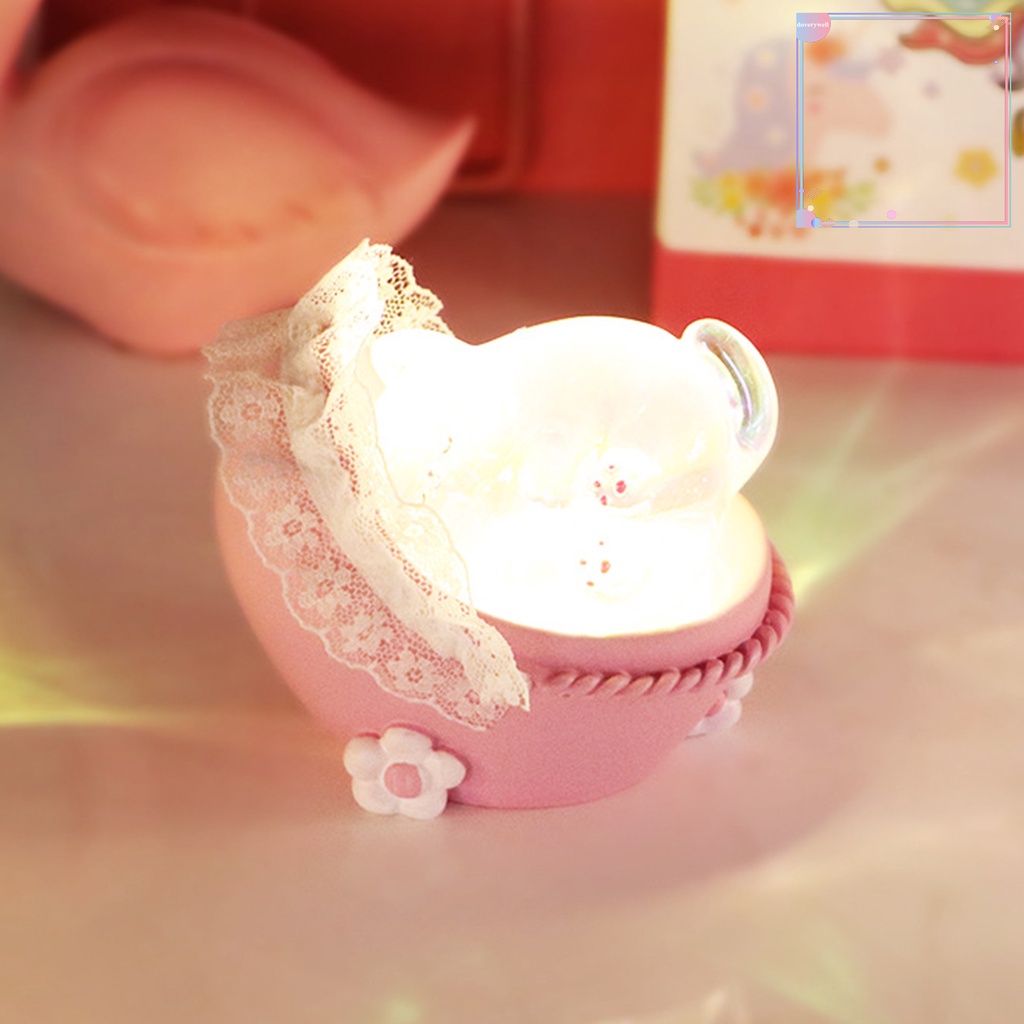 [DDJ] Đèn Ngủ Bảo Vệ Mắt Họa Tiết Hoạt Hình Heo / Mèo Đáng Yêu Lãng Mạn