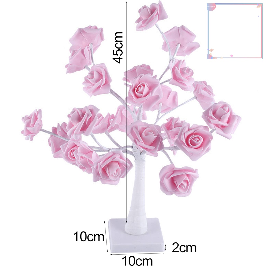 [DDJ] Đèn Ngủ LED Hình Hoa Hồng Mềm Mại Tiết Kiệm Năng Lượng Lãng Mạn Để Bàn Trang Trí Nhà Cửa