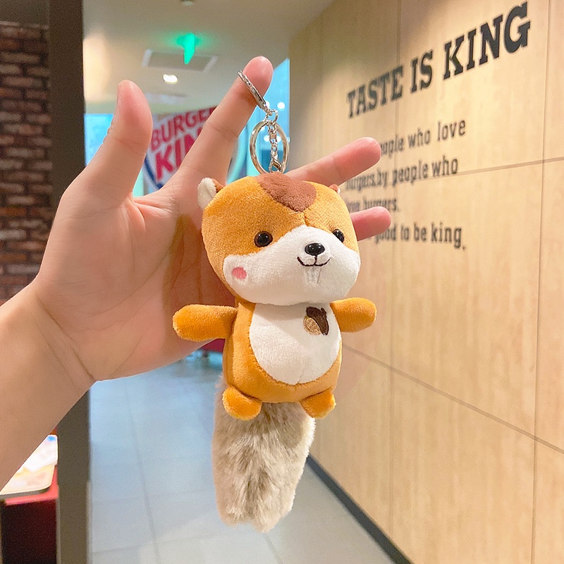 Móc khóa balo móc khóa túi móc khoá thú bông keyring móc khoá xinh Túi sóc Plush chuỗi búp bê túi xách dễ thương Cặp đôi chìa khóa Đeo ba lô treo búp bê trang trí chuỗi chìa khóa