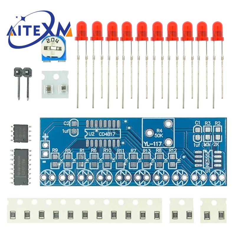 Bộ Mô Đun Đèn LED Thông Minh Ne555 + CD4017 Cho Phòng Thí Nghiệm Trẻ Em