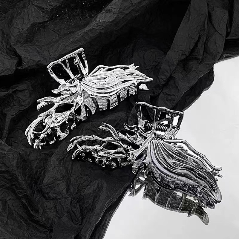 Kẹp Tóc Bướm Kim Loại Dạng Lỏng Cao Cấp Phong Cách Hàn Quốc Retro Tối Màu Dạng Kẹp Tóc Cá Mập Cao Cấp Dành Cho Nữ