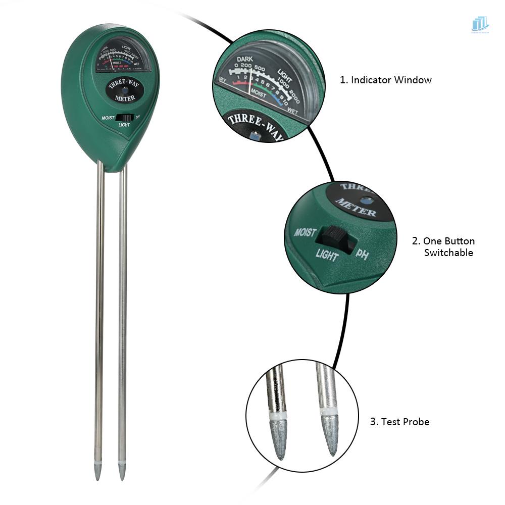 Dụng Cụ Đo Độ PH, Độ Ẩm, Độ PH 3 Trong 1 Đa Năng