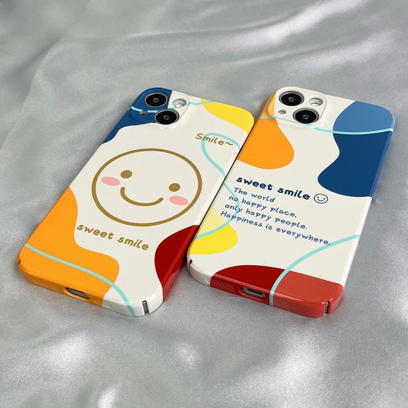 Ốp Điện Thoại Cứng Hình Mặt Cười Cho Iphone12 / smile7 13 / 8 / 11 14pro xs 6HTZ
