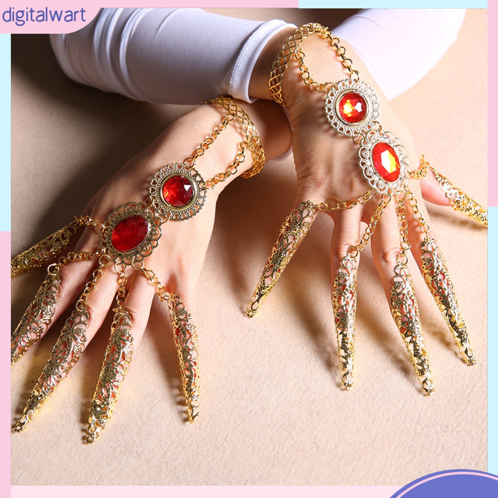 Vòng Đeo Tay 5 Đinh Dài Màu Vàng Dùng Biểu Diễn Múa Bụng Ấn Độ Cho Nữ