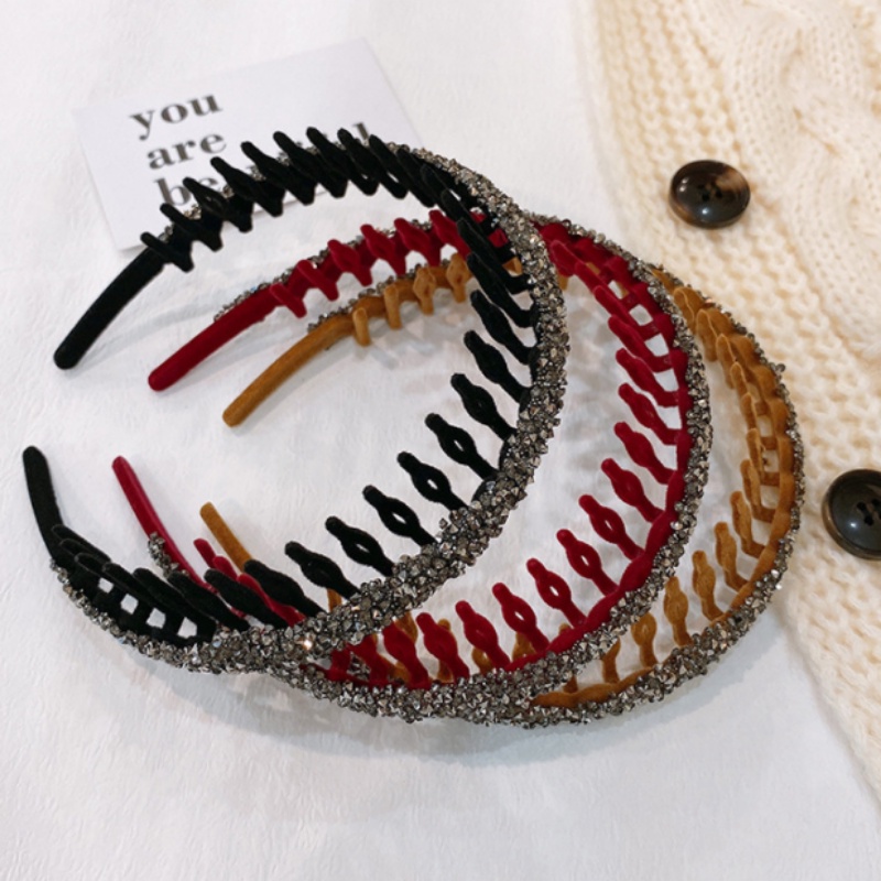 Băng Đô Cài Tóc Vải Nhung Đính Đá Sang Trọng