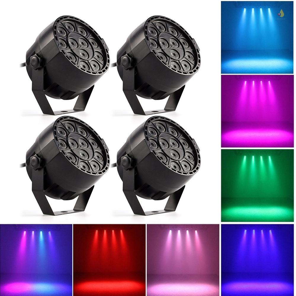 Bộ 12 Đèn LED RGBW 12W 12W Kích Hoạt Âm Thanh DMX512 Disco Trang Trí Sân Khấu Tiệc Cưới