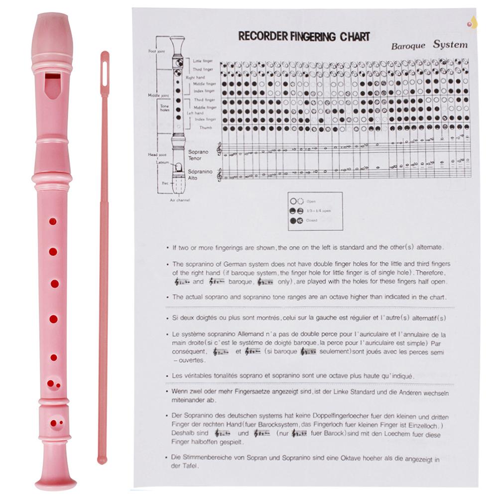 Chìa Khóa 8 Lỗ Phong Cách Đức Kèm Gậy Vệ Sinh Ngón Tay Cho Người Mới Bắt Đầu ABS Soprano Descant Recorder Clarinet 8 Lỗ