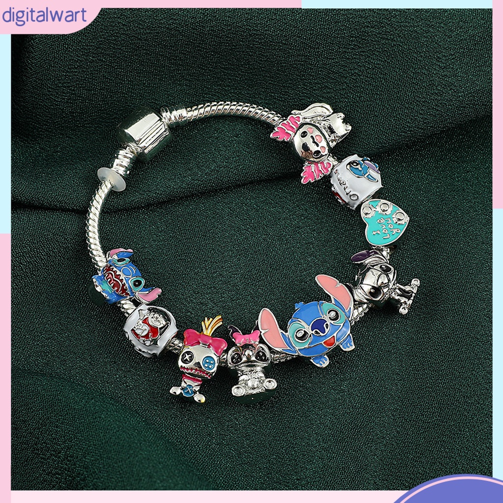 Vòng Tay Mạ Bạc Họa Tiết Hoạt Hình May Mắn Màu Sáng Thời Trang Cho Cặp Đôi