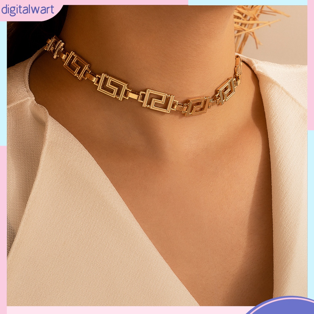 Vòng Cổ Choker Một Lớp Họa Tiết Hình Học Phong Cách Retro Thời Trang Cho Nữ