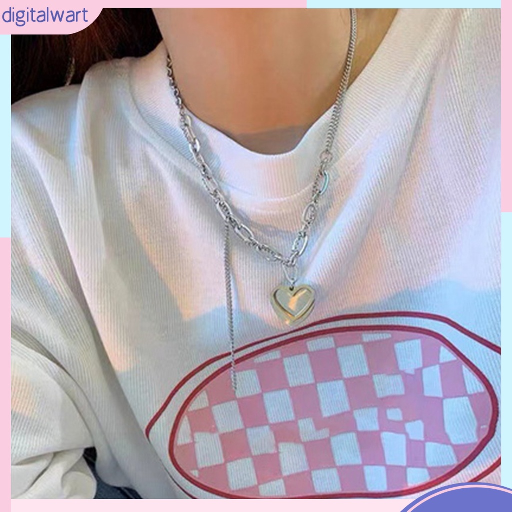 Vòng cổ Hình Trái Tim Đôi Phong Cách Hip Hop Thời Trang Cho Nữ