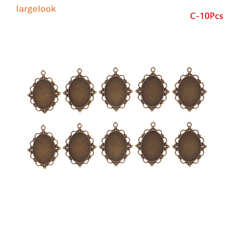 Set 10 Đế Đỡ Mặt Dây Chuyền Hình Oval 18 * 25MM Phong Cách Cổ Điển