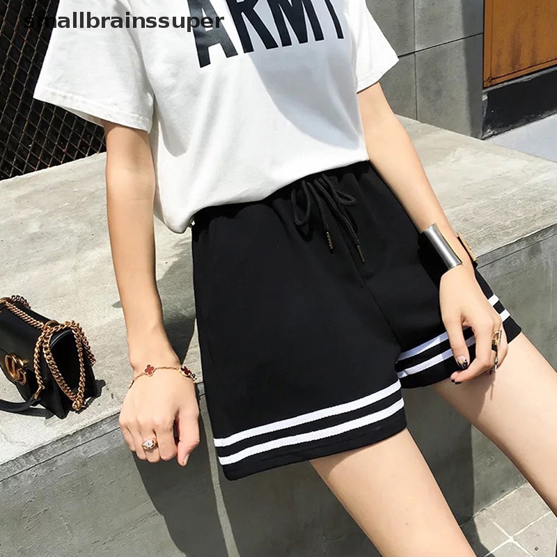 Quần Short Đi Biển Lưng Thun Dáng Rộng Họa Tiết Kẻ Sọc Phong Cách Châu Âu Quyến Rũ SBS