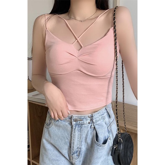 SUXI Áo Tank Top Sát Nách Màu Sắc Thanh Lịch Quyến Rũ