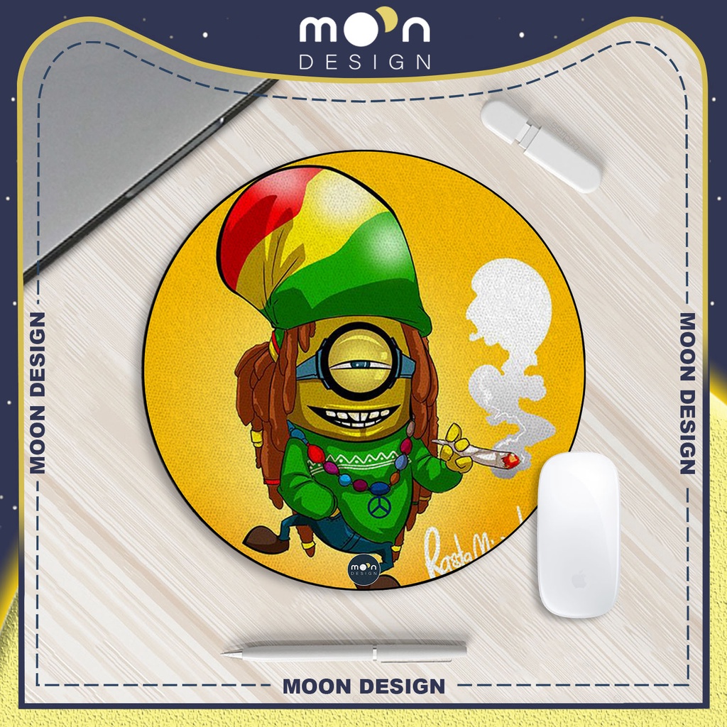 Miếng Lót Chuột Gaming in hình Minion Spoofs Pad Decor bàn làm việc size Tròn 25/35/21x26/25x31