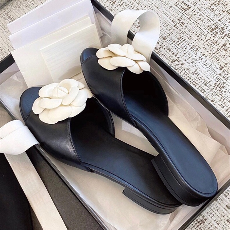 Dép Sandal Da Thật Đế Bằng Thời Trang Mùa Hè Cho Nữ