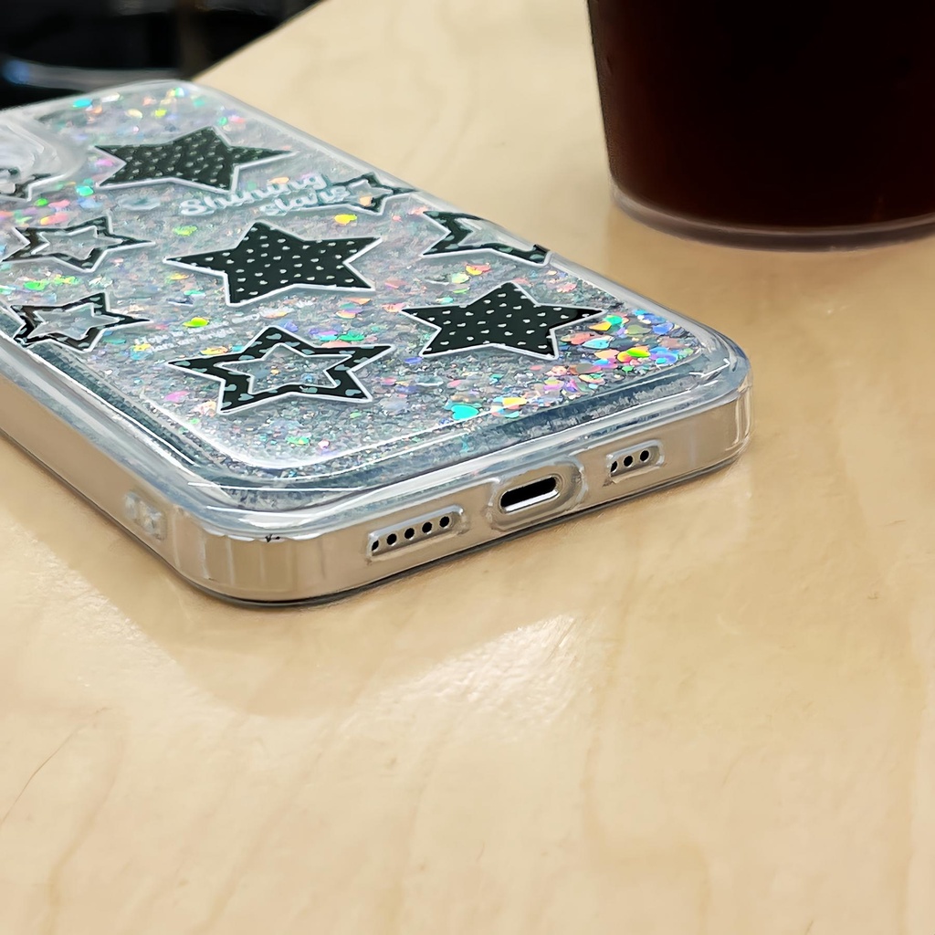 Ốp Điện Thoại TPU Mềm Trong Suốt Phối Kim Tuyến Nước Chống Rơi Cho iPhone11 12 13 14 Pro Max