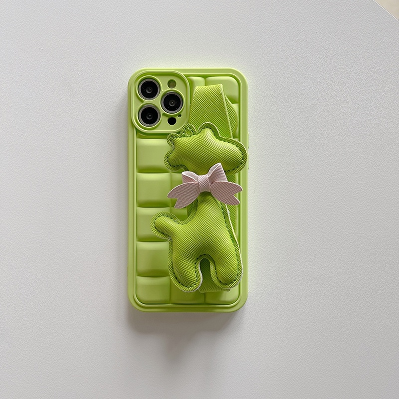 Ốp Điện Thoại Silicon Hình Vuông Màu Trà Xanh Chống Sốc Cho iPhone 11 12 13 14 Pro Max