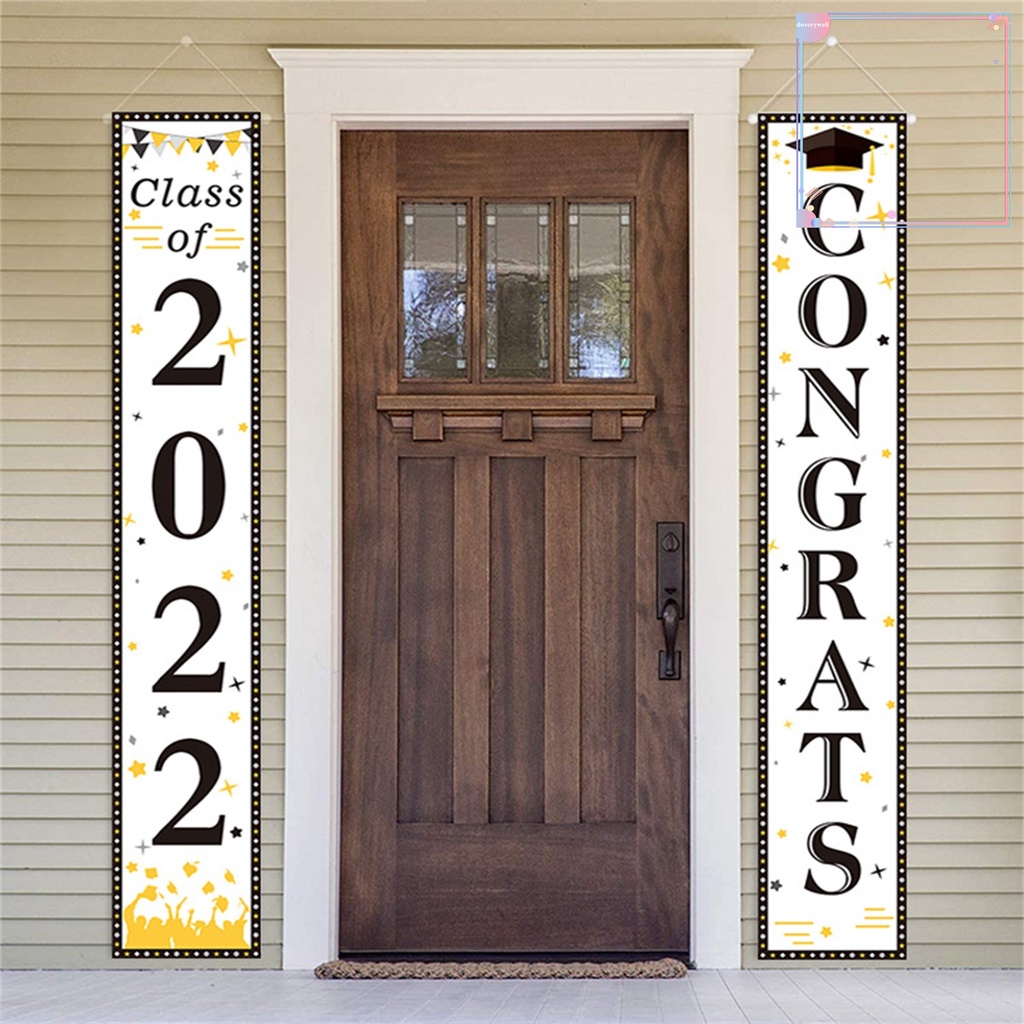 1 Cặp Cờ Treo Trang Trí Tiệc Tốt Nghiệp 2022 Bằng Polyester Siêu Mềm Chống Thấm Nước
